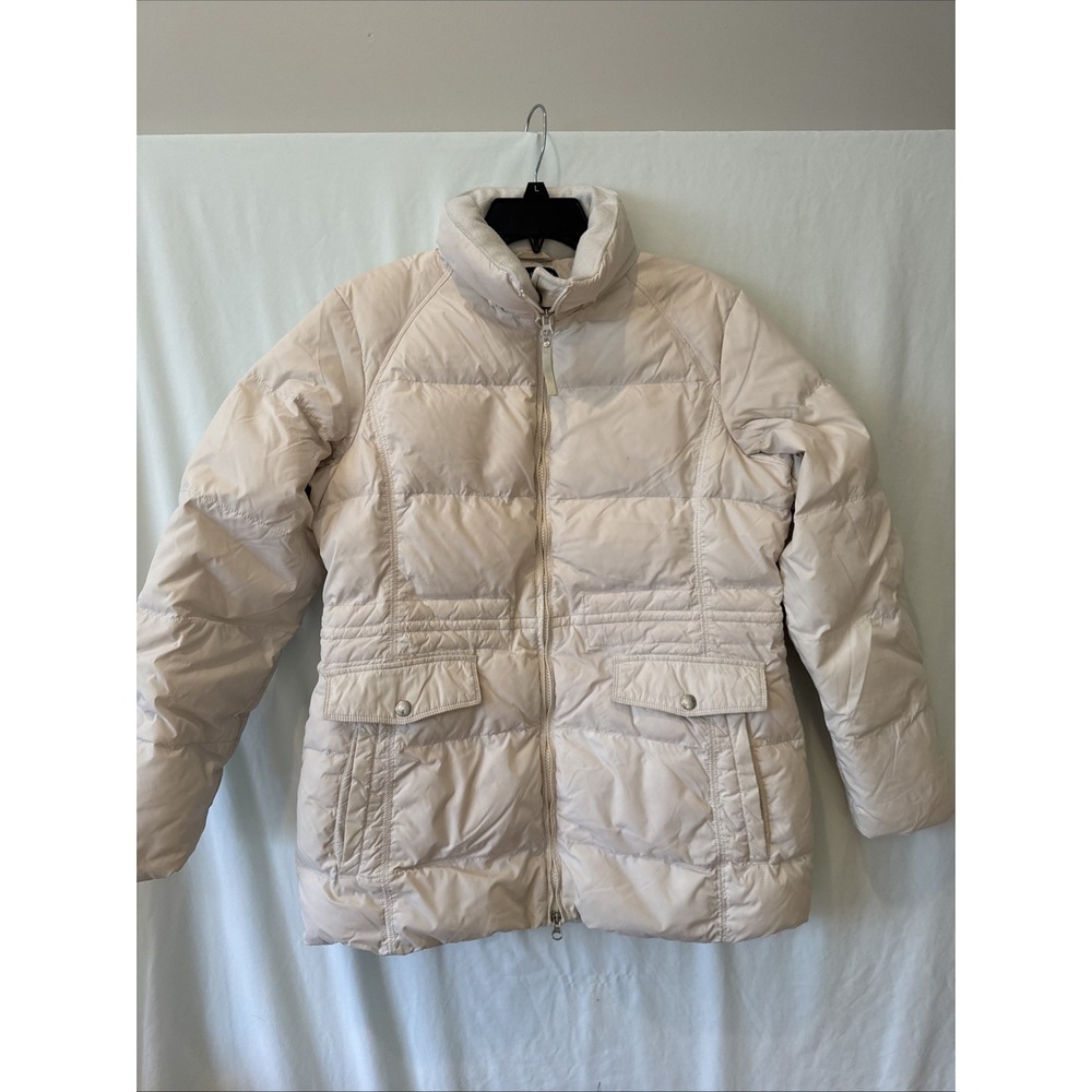 Women's Down Jacket Med Cream Long Sleeve Quilted Lined